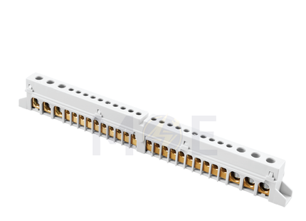 Gewiss Multi Hole Terminal Block 38 Holes 2x (5X25+14X10mm) Gray | 40404 | بارنتر