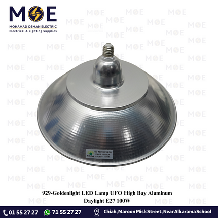 Goldenlight LED Lamp UFO High Bay Aluminum Daylight E27 100W