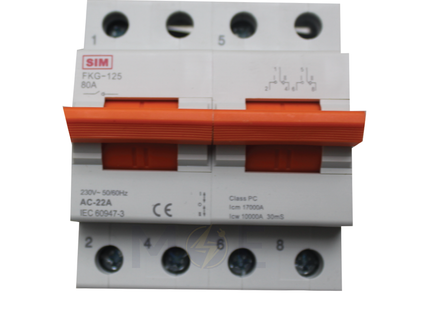 SIM Change Over Switch 2P 80A | FUL-FKG-125-2P-80 | دجنتور هاوس مجوز - قاطع تحويل كهرباء