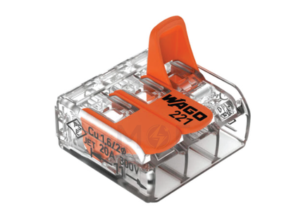 Wago Compact Splicing Connector 3 Holes 0.2-4mm | 221-413 | جنكسيون وصل