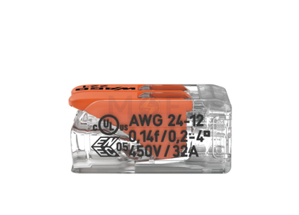 Wago Compact Splicing Connector 2 Holes 0.2-4mm | 221-412 | جنكسيون وصل