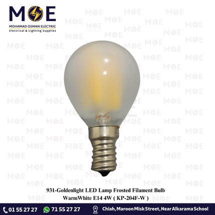 Goldenlight LED Lamp Frosted Filament Bulb WarmWhite E14 4W | KP-204F-W