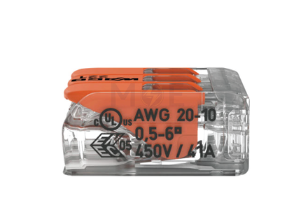 Wago Compact Splicing Connector 3 Holes 0.5-6mm | 221-613 | جنكسيون وصل