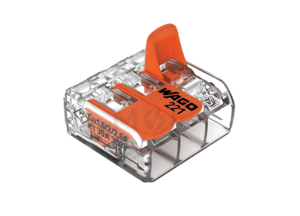 Wago Compact Splicing Connector 3 Holes 0.5-6mm | 221-613 | جنكسيون وصل