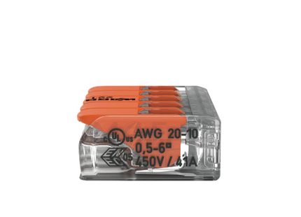 Wago Compact Splicing Connector 5 Holes 0.5-6mm | 221-615 | جنكسيون وصل