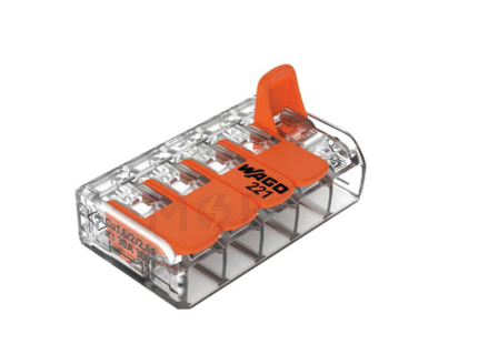 Wago Compact Splicing Connector 5 Holes 0.5-6mm | 221-615 | جنكسيون وصل