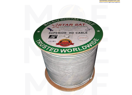 StarSat Coaxial-Digital cable 128S RG6U 75 OHM R300yd | كابل كوكسيالشعرة ابيض اخضر