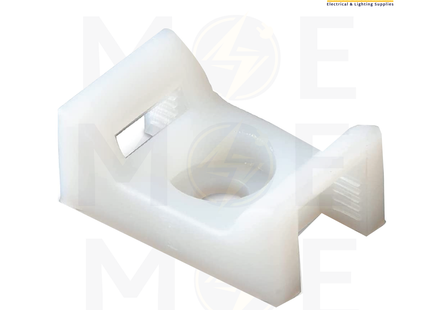 SEC Cable Tie mounts base Holder Screw Mount White | CTH-2A | قاعدة رباط بلاستيك برغي