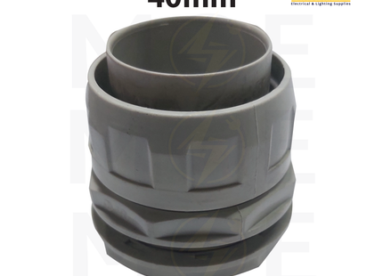 Elettrocanali IP65 Cable Gland / Box Joint for flexible conduit Gray GX40 40mm | GX40 | برس اتوب للفلكسيبل رمادي