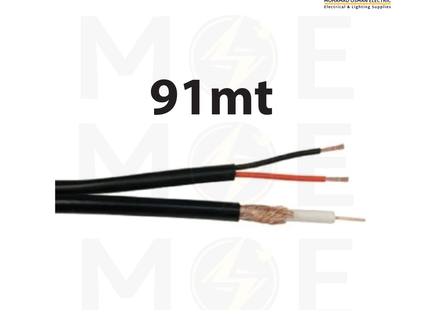Coaxial-power cable HD RG59+2DC Black 91mt 75 OHM | 59/64 CO-3751 | كابل كوكسيال كاميرا اسود