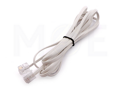 Telecom Extension Cable RJ11 Male-Male White 2mt