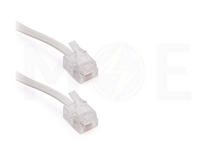 Telecom Extension Cable RJ11 Male-Male White 2mt