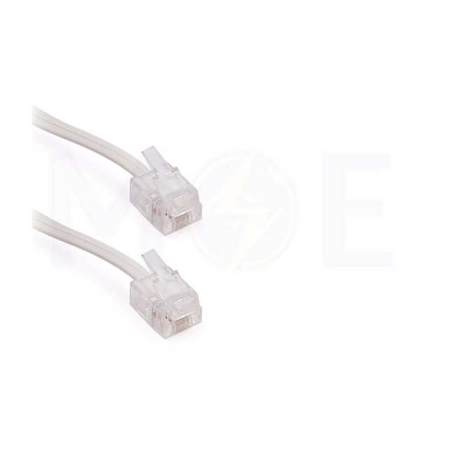 Telecom Extension Cable RJ11 Male-Male White 2mt