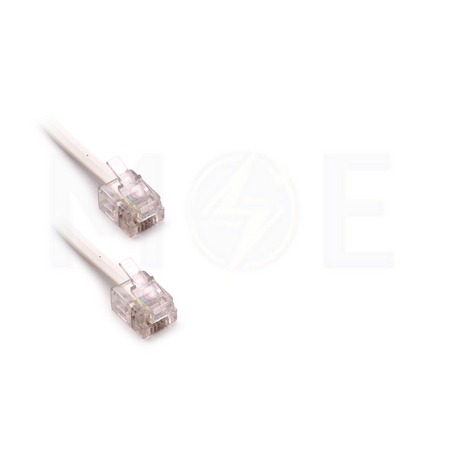 Telecom Extension Cable RJ11 Male-Male White 3mt