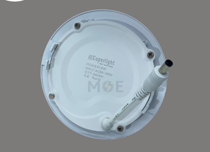 Cuperlight LED Downlight/ Panel Light White Ceiling Flush Mounted Circular Warmwhite 3000K 800Lm 10.5cm 8W | KG-803 | سبوت ليد مدور مخفي ابيض ورم وايت