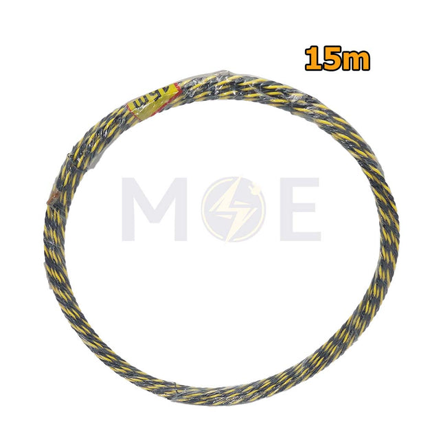 Twisted Polyester Fish Tape Wire Guide BlackYellow 15m