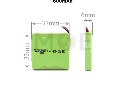 Battery Ni-MH Rechargeable Flat 2.4V 600mAh | 5M702BMXZ