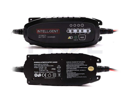 MW IP65 8 Steps Intelligent Battery Charger with CC/CV Control 6V & 12V 1.5A | MW LFCC015
