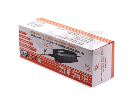 MW IP65 8 Steps Intelligent Battery Charger with CC/CV Control 6V & 12V 1.5A | MW LFCC015