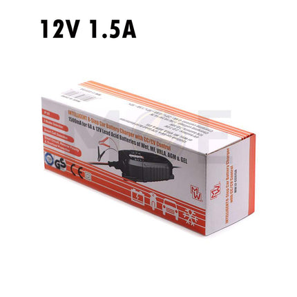 MW IP65 8 Steps Intelligent Battery Charger with CC/CV Control 6V & 12V 1.5A | MW LFCC015