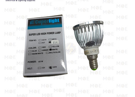 Cuperlight LED spot lamp DayLight MR16 E14 4x1W (4W) | | لمبة ليد برم سن رفيع سبوت دايلايت