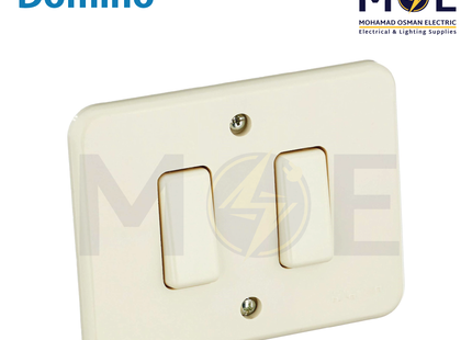 Double american wall switch | Domino Switch Ivory (55) 1P 10A | مفتاح مجوز عاجي دومينو