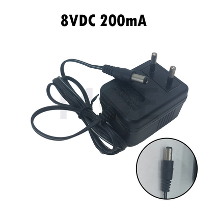 Power Adapter With Wide Outout Connector AC/DC 8V 200mA