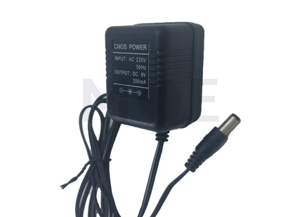Power Adapter With Wide Outout Connector AC/DC 8V 200mA