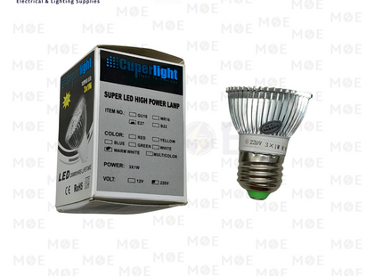 Cuperlight LED spot lamp WarmWhite MR16 E27 3x1W (3W) | لمبة ليد برم سبوت ورم وايت