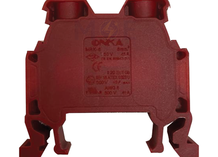 ONKA Rail Terminal Block Red 6mm | ON-MRK 6-RED | جنكسيون سكة احمر