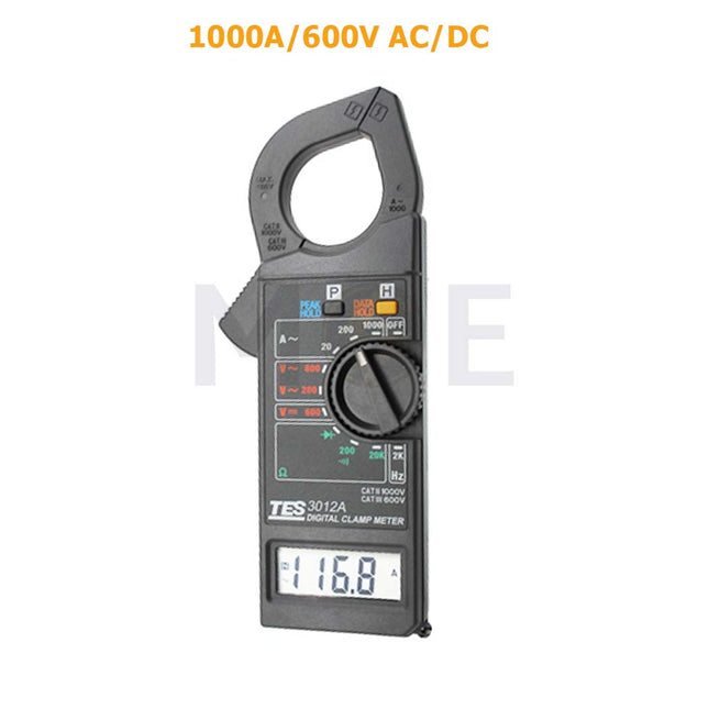 TES TRMS Digital Clamp Meter ACDC Volt&Amp, Resistance, Diode & Continuity 1000A600V  TES-3012A