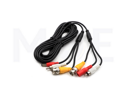 CCTV Camera Cable Extension 1x RCA M-M 1x BNC M-M 1x DC 5.5x2.5mm M-F 5mt كابل كاميرا جاهز