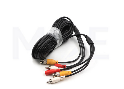 CCTV Camera Cable Extension 1x RCA M-M 1x BNC M-M 1x DC 5.5x2.5mm M-F 10mt كابل كاميرا جاهز