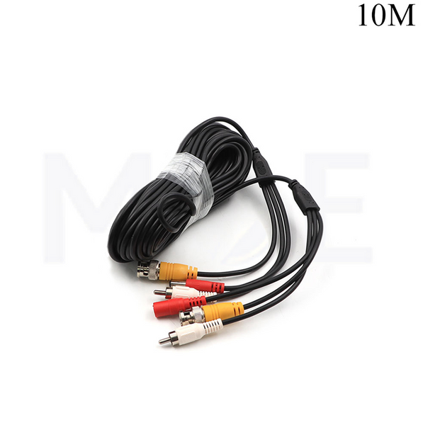 CCTV Camera Cable Extension 1x RCA M-M 1x BNC M-M 1x DC 5.5x2.5mm M-F 10mt كابل كاميرا جاهز