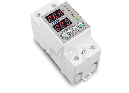 SEG Multi-Function Single Phase Adjustable Digital Voltage-Ampere Protector Din 40A 2module | SSVP0997EG | ساعة امبير و فولت مع عيار على سكة