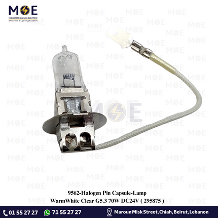 Halogen Pin Capsule/Lamp WarmWhite Clear G5.3 70W DC24V | 295875