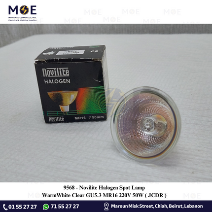 Novilite Halogen Spot Lamp WarmWhite Clear GU5.3 MR16 220V 50W | JCDR