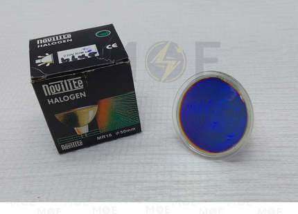 Novilite Halogen Spot Lamp Blue GU5.3 MR16 220V 50W | JCDR+C | لمبة سبوت هالوجين ازرق