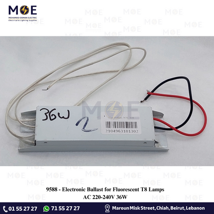 Electronic Ballast for Fluorescent T8 Lamps AC 220-240V 36W