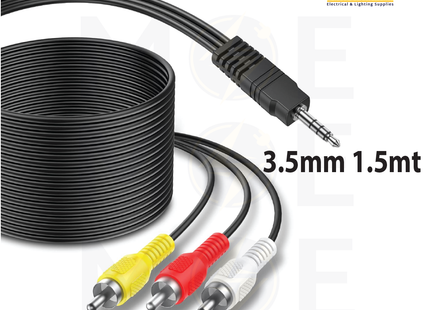 RCA Cable | 3x RCA Male to Jack Stereo Male 3.5mm 1.5mt | وصلة ريسيفر