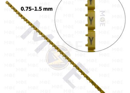 Klemsan Cable Markers Capital Letter KE1 ( 0.75-1.5mm ) Yellow ( Y ) | KL 517034 | حلقة ترقيم كابلات اصفر حرف