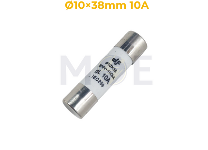 DF Ceramic Tube Fuse Ø10×38mm 10A 500V AC 100kA gL | 10x38 فيوز بورسلين