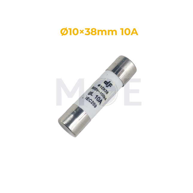 DF Ceramic Tube Fuse Ø10×38mm 10A 500V AC 100kA gL | 10x38 فيوز بورسلين