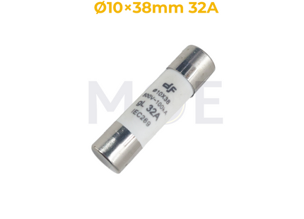 DF Ceramic Tube Fuse Ø10×38mm 32A 500V AC 100kA gL فيوز بورسلين