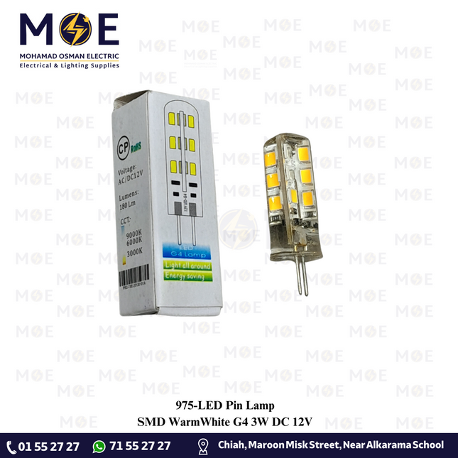 LED Pin Lamp SMD WarmWhite G4 3W DC 12V