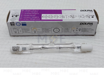 Doura Halogen Floodlight Lamp Double Ended WarmWhite Clear 78mm R7S 150W | 81507S/78 | لمبة برجكتور هالوجين شفاف قصير