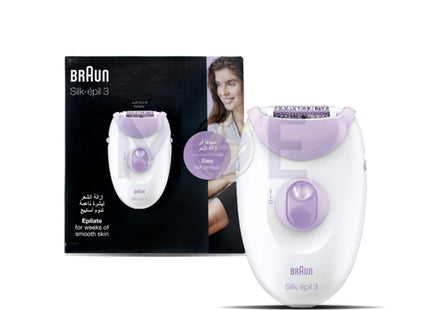 Braun Silk-épil 3 SE 3-170 Gentle and Efficient Hair Removal with Smartlight Precision  - مكنة حلاقة نسائية للساقين والذراعين مع ملحق