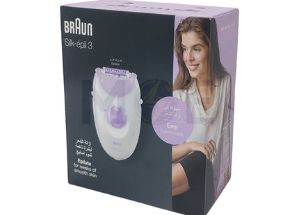 Braun Silk-épil 3 SE 3-170 Gentle and Efficient Hair Removal with Smartlight Precision  - مكنة حلاقة نسائية للساقين والذراعين مع ملحق