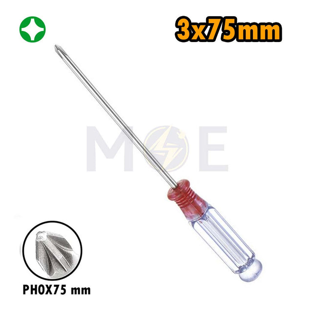 Quantao Phillips Screwdriver Red 3X75mm   HRC50