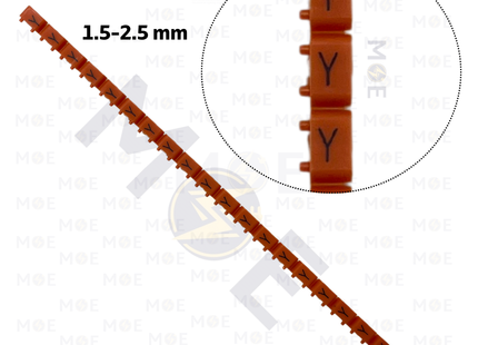 Onka Cable Markers Capital Letter KCG0002 ( 1.5-2.5mm ) Orange ( Y ) | H 9940 | حلقة ترقيم كابلات اورونج حرف